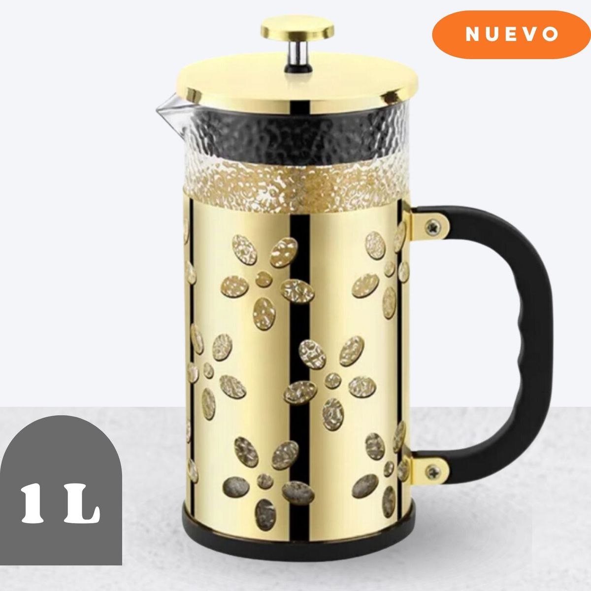 GENERICO - CAFETERA FRANCESA AMARILLO DE 1LT