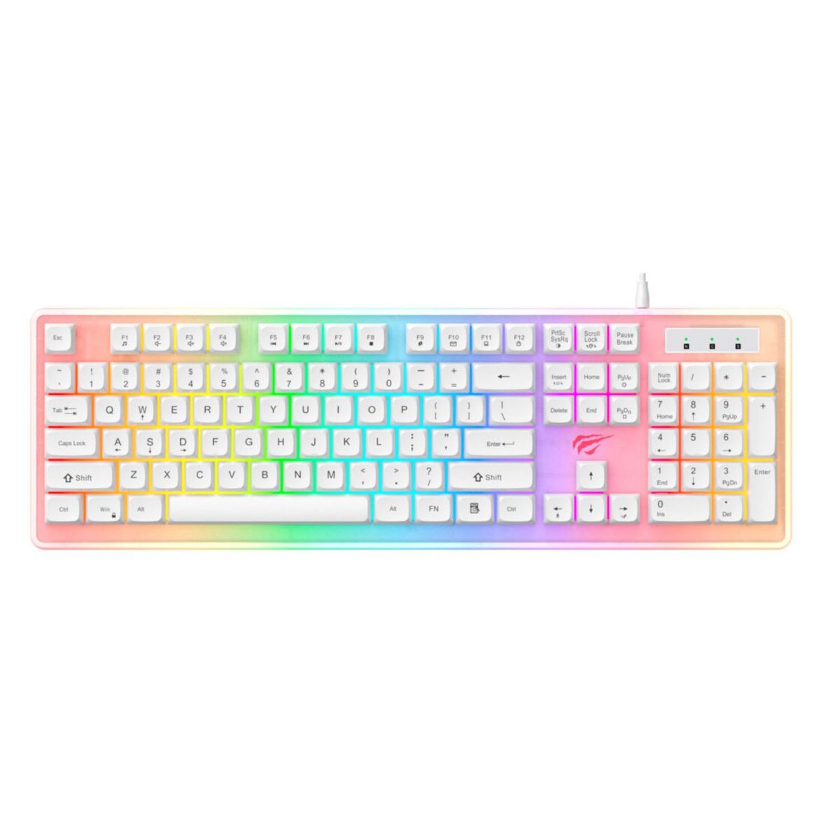 HALION - Teclado Halion KB876L-SP  Gamer Gamenote Blanco