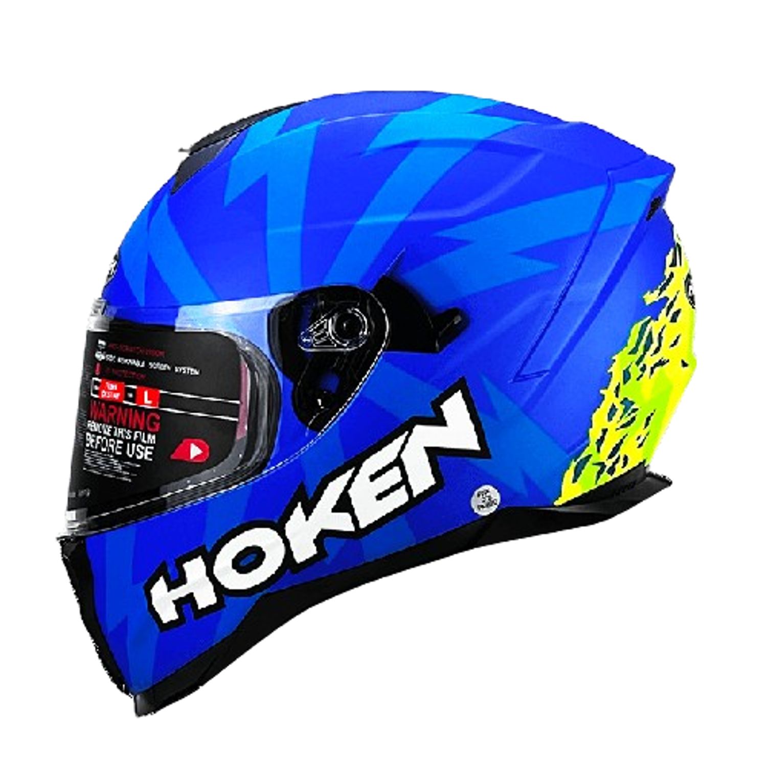 CASCO HOKEN AZUL VISOR TRANSPARENTE CERTIFICADO TALLA ¨M