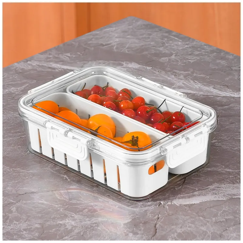 KELLER - Táper Hermético de Alimentos con 2 Divisiones Desmontable Blanco A26