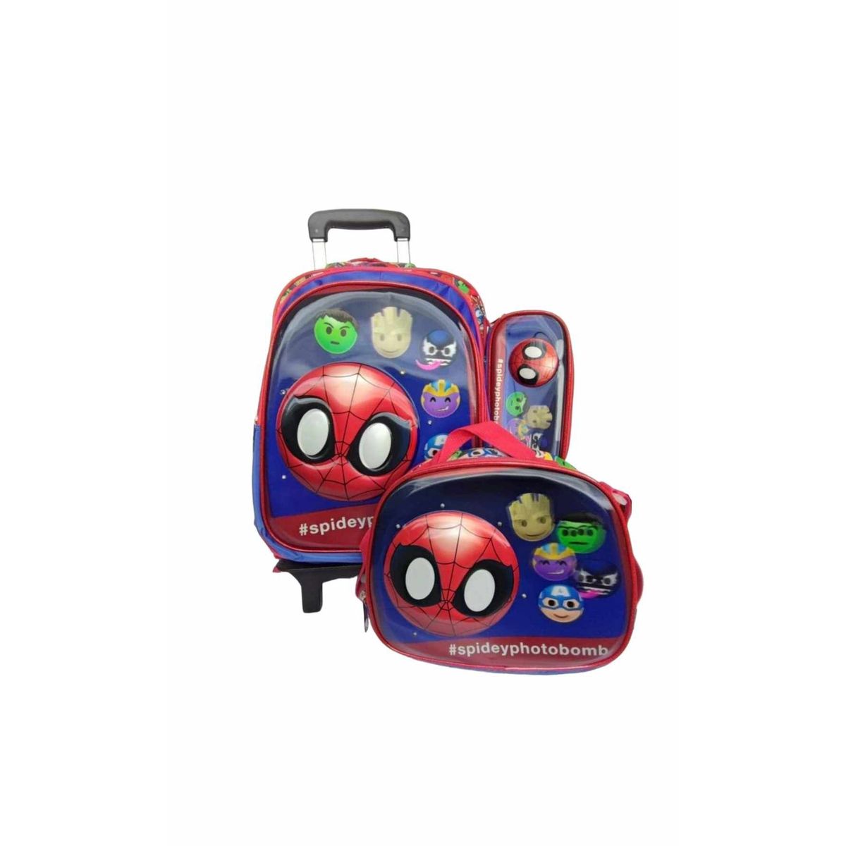 GENERICO - Mochila Lonchera & Cartuchera Marvel Avengers 3D con Luces - Disney
