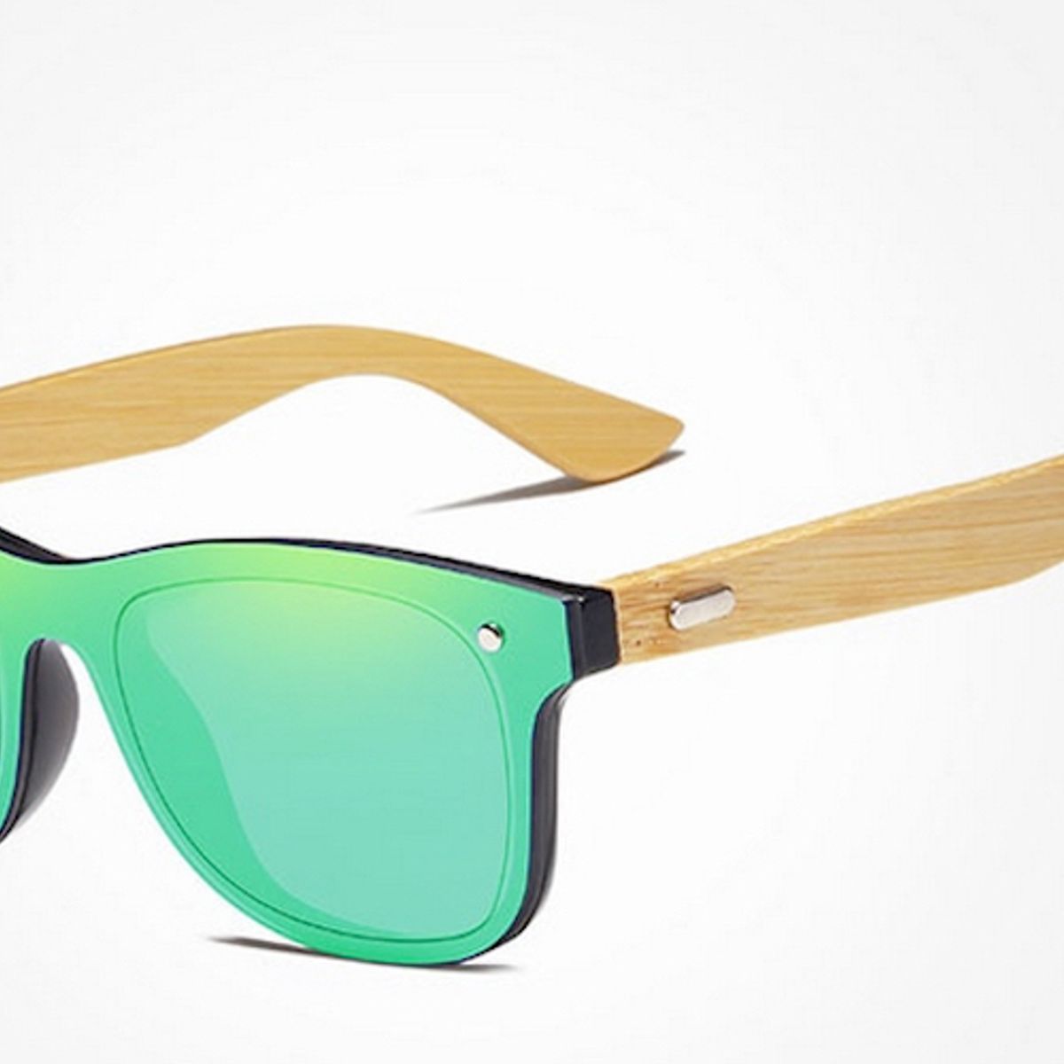 GENERICO - Lentes Espejo Polarking UV400 modelo Wayfarer Bamboo Verde