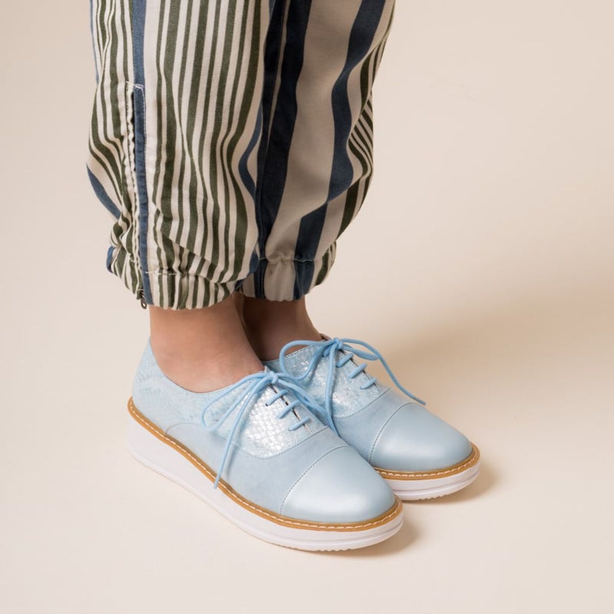 KAWKI - ZAPATOS DE MUJER OXFORD DIVERSION TURQUESA