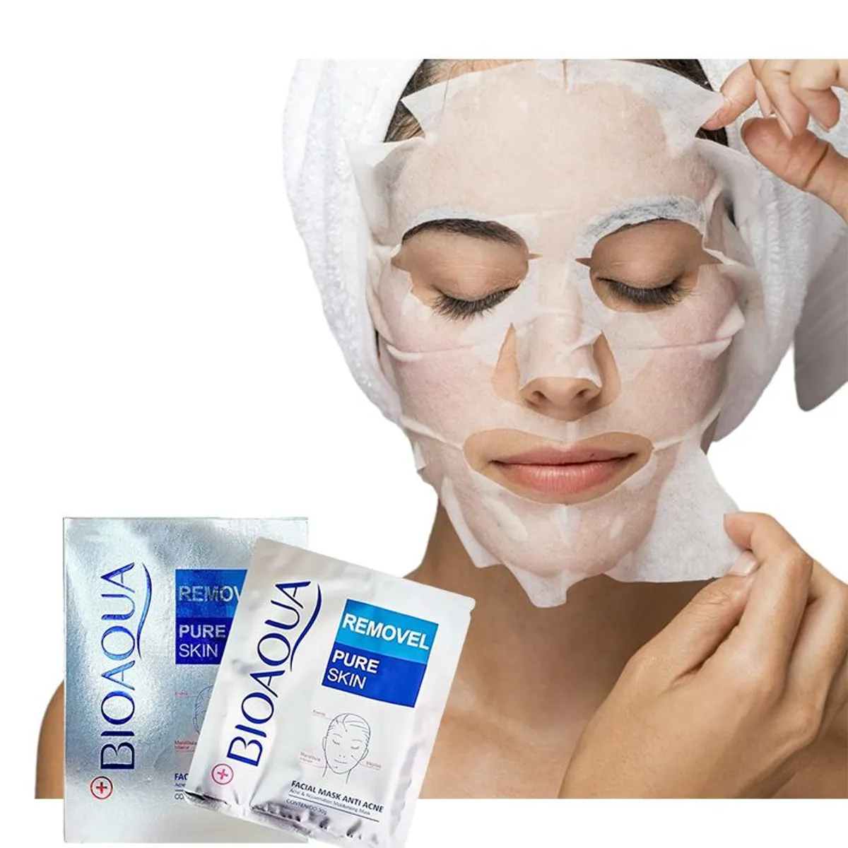 BIOAQUA - Mascarilla Facial Anti-acné Bioaqua De 30g X 10 Unidades_123