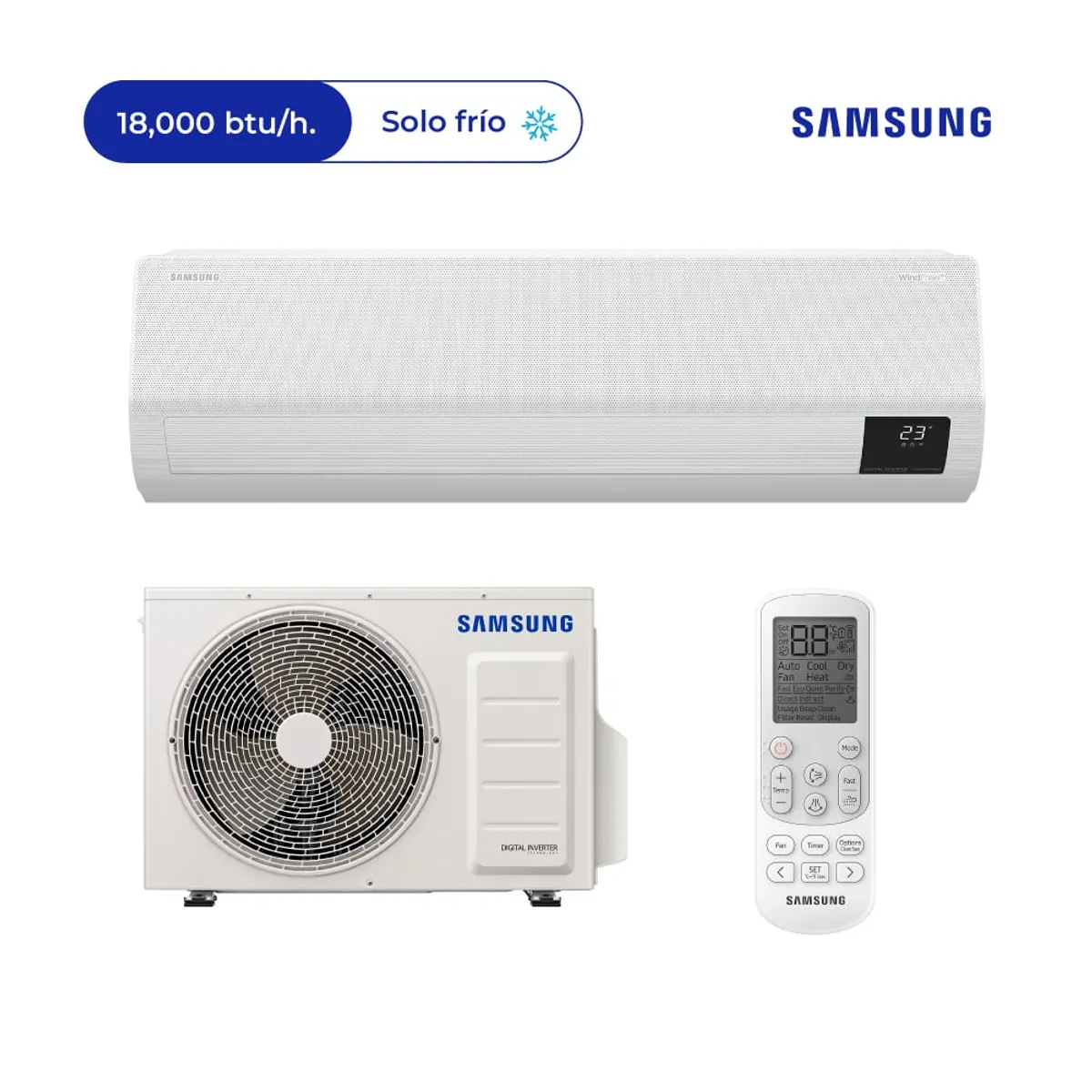 SAMSUNG - Aire Acondicionado Samsung Split Pared Windfree de 18000 BTUH Frío