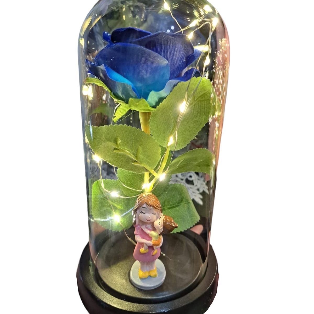 GENERICO - Rosa Eterna Cúpula mamá Similar Rosa Real luz Led azul
