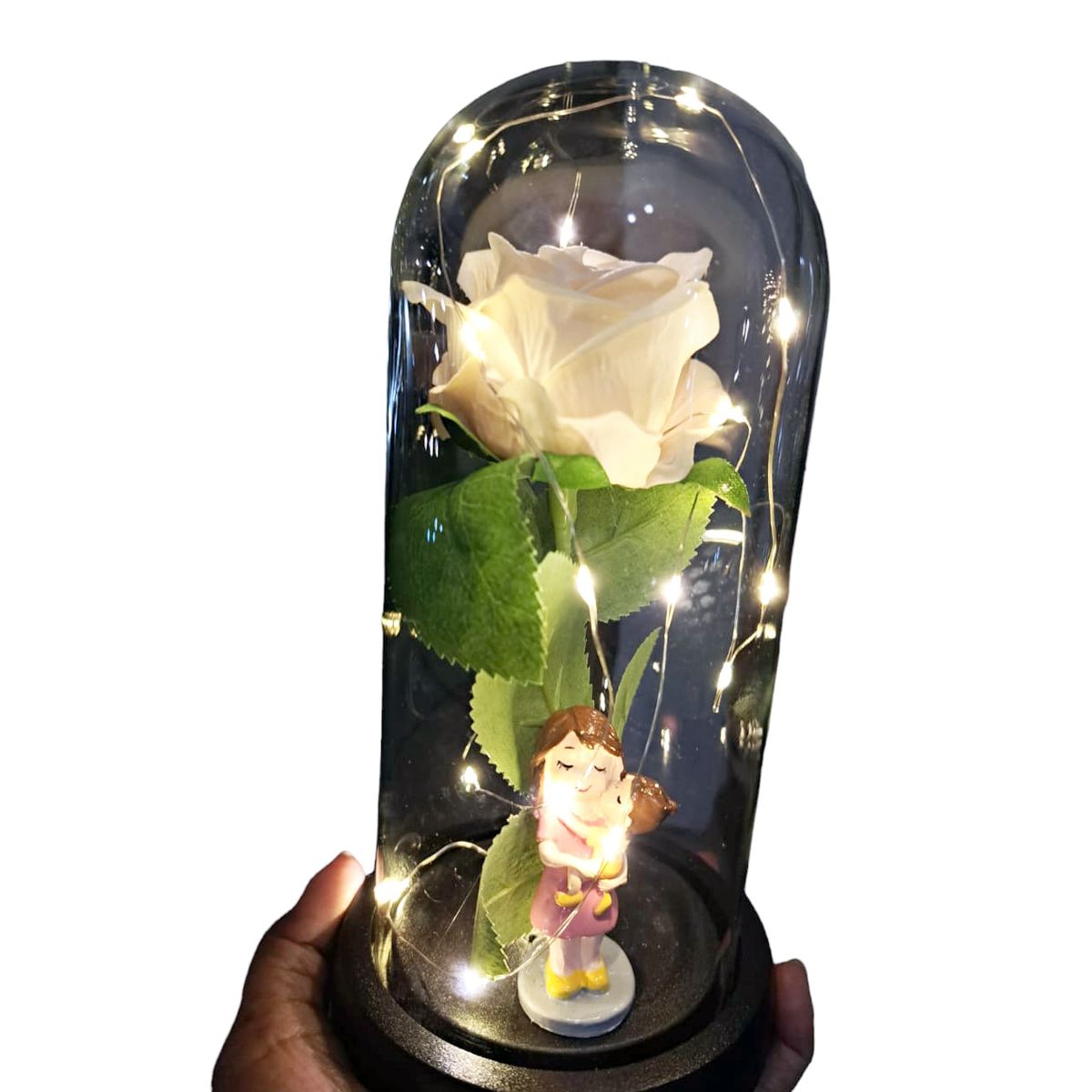 Rosa Eterna Cúpula mamá Similar Rosa Real luz Led blanco, marca GENERICO - Foto Principal