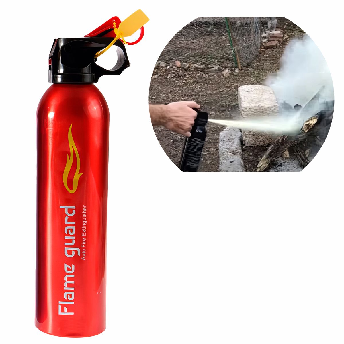 GENERICO - Extintor Deportivo 05kg ABC Polvo Químico Seco Rojo Aluminio