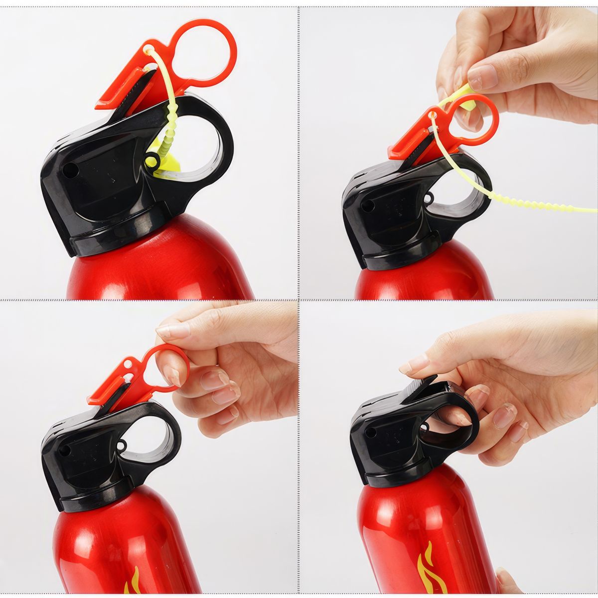 GENERICO - Extintor Deportivo 05kg ABC Polvo Químico Seco Rojo Aluminio