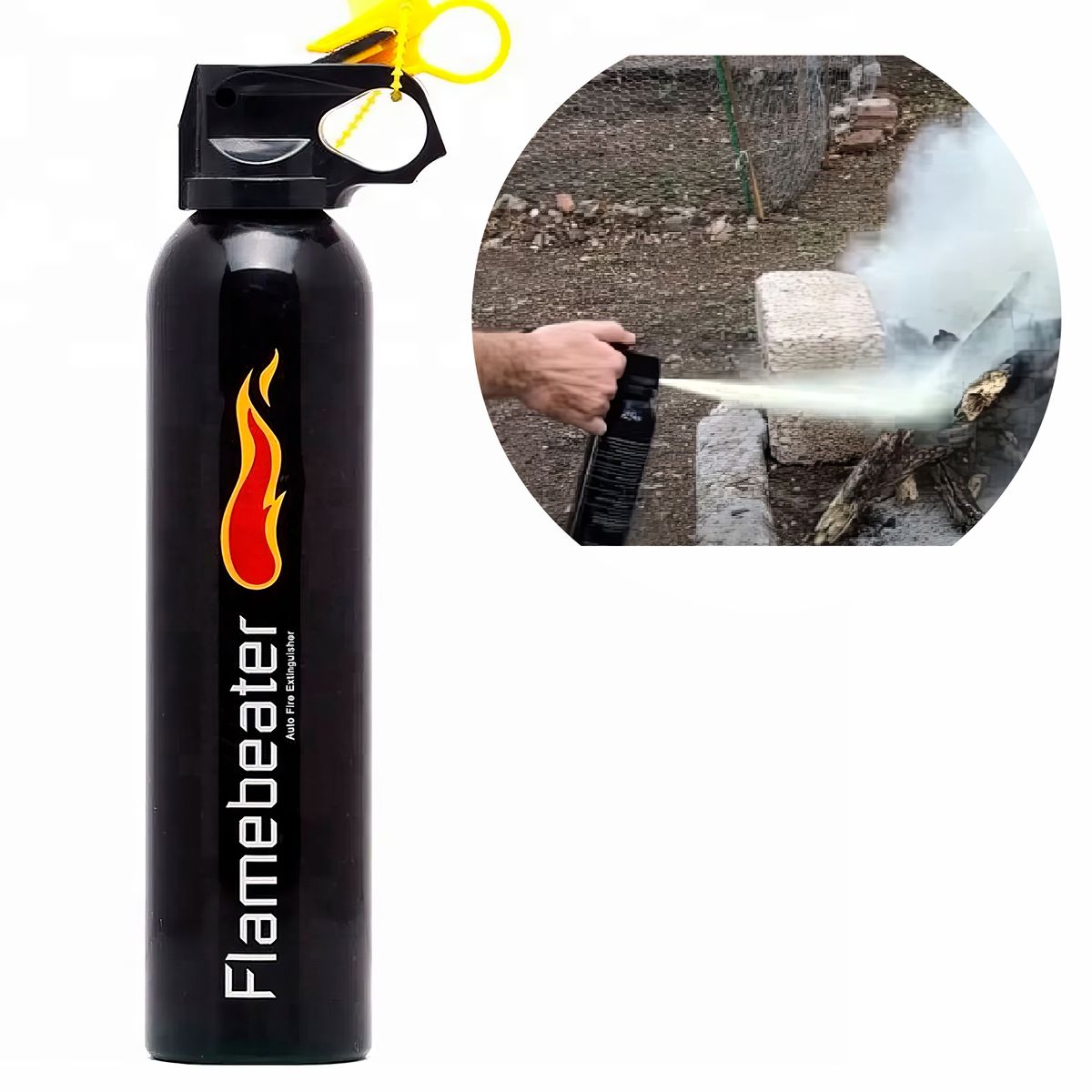 GENERICO - Extintor Deportivo 05kg ABC Polvo Químico Seco Negro Aluminio