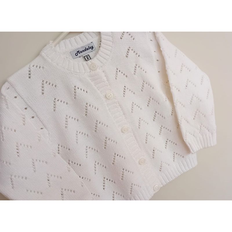 GENERICO - CHOMPA NIÑA CALADA BLANCA MANDALAY KNITS
