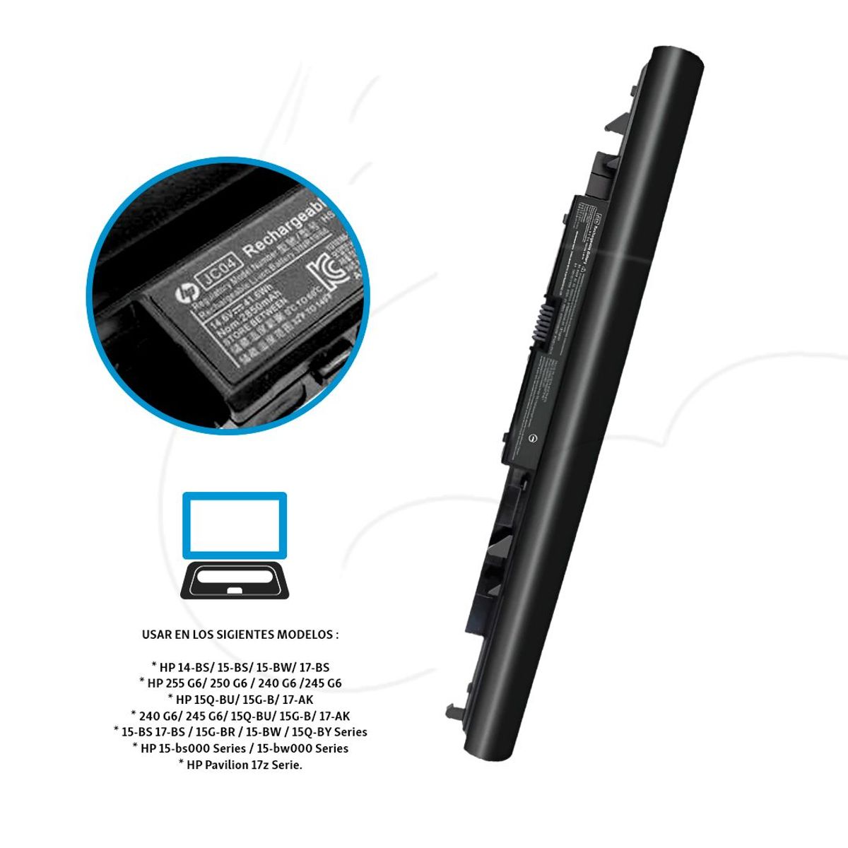 OEM - Batería Hp Jc04 Jc03 240 G6 Hp 250 G6 Hp 255 G6 15-bs 15-bw