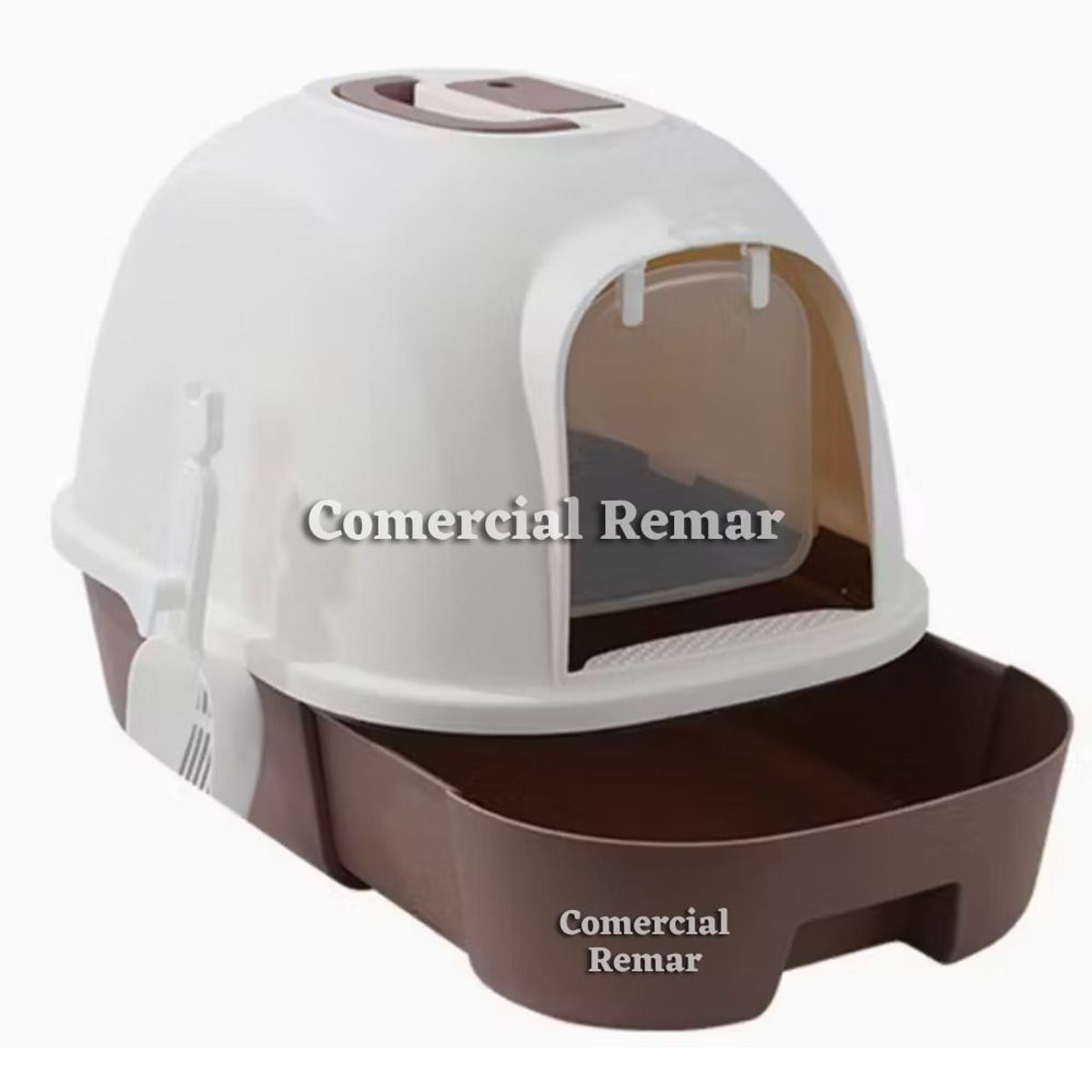 GENERICO - Arenero Cerrado para Gatos Bandeja y Filtro de Olores Marrón