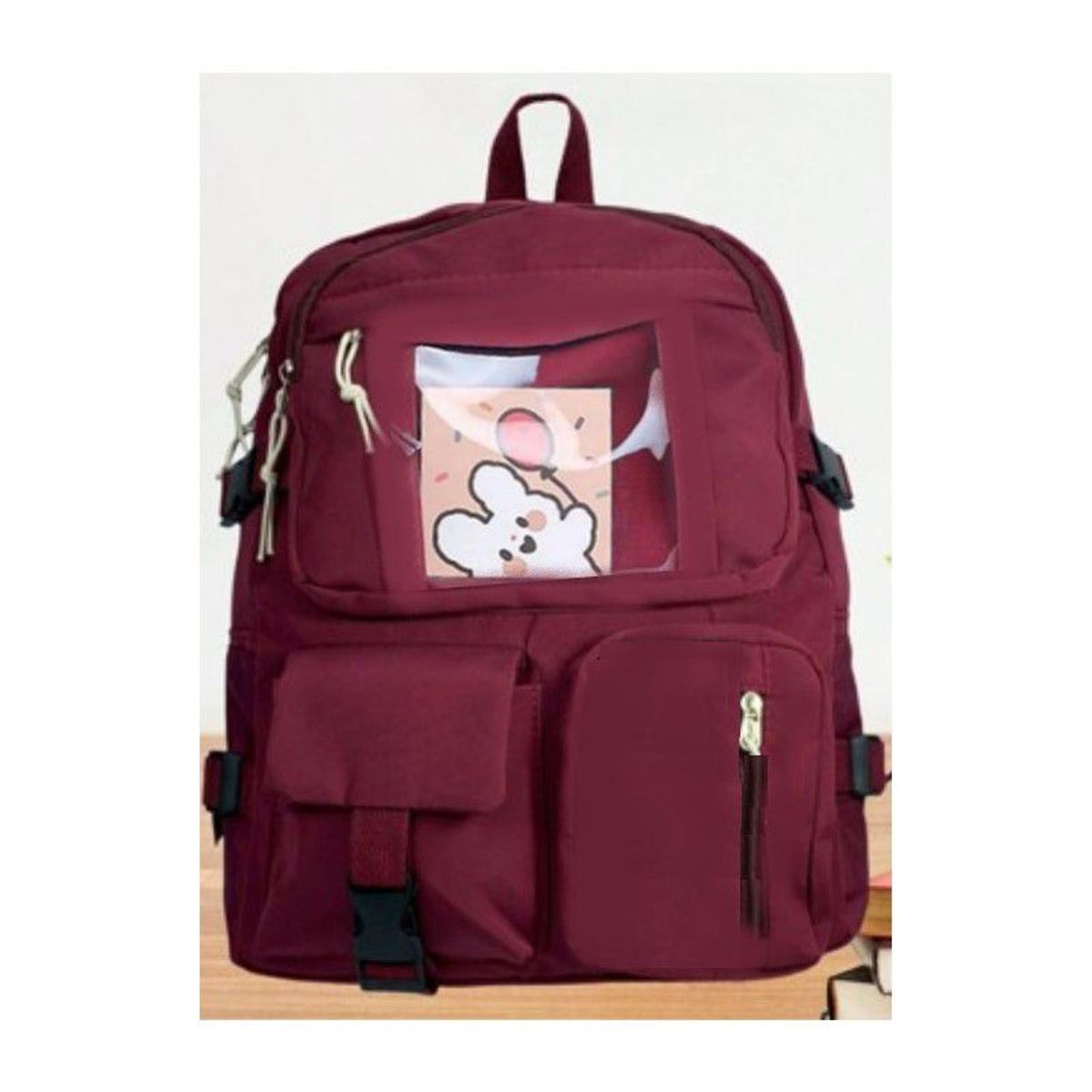 GENERICO - Mochila Multiusos Bolsillo Transparente Kawai