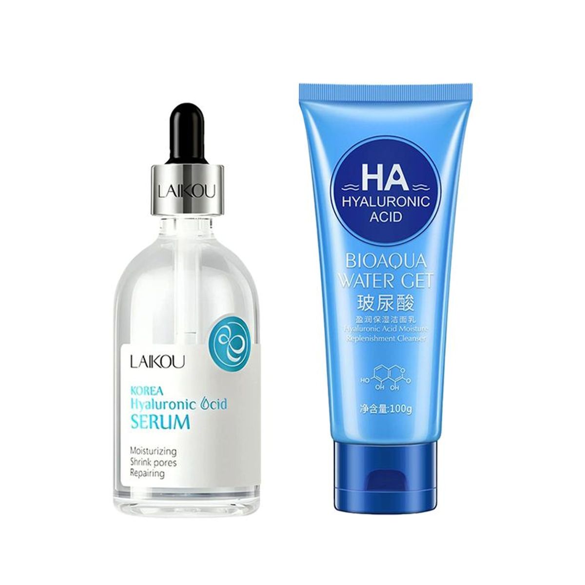 BIOAQUA - Serum Korean Acido Hialuronico + Gel Limpiador Facial Acido Hialuronico