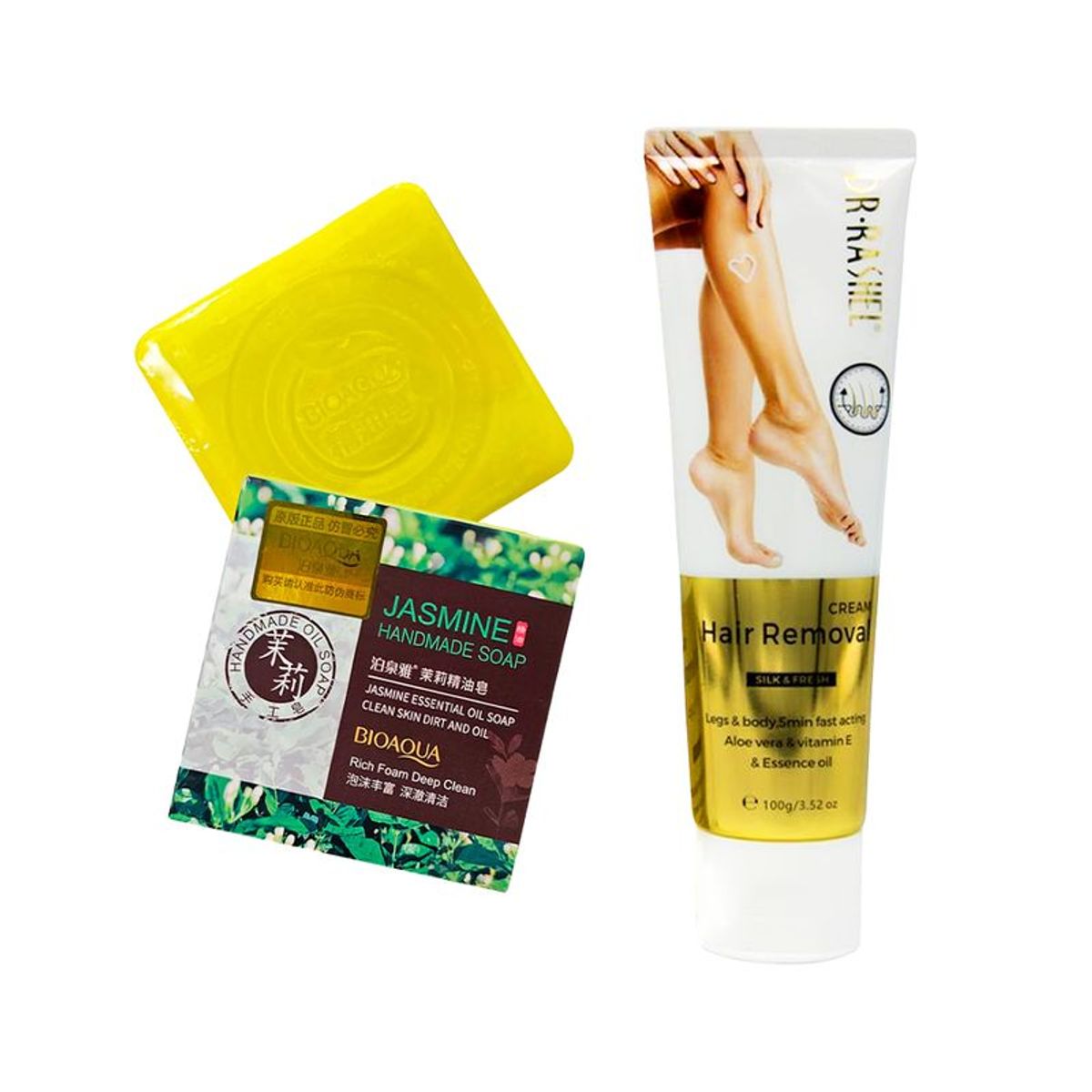 BIOAQUA - Jabon Natural Jazmines Bioaqua + Crema Depiladora Dr Rashel