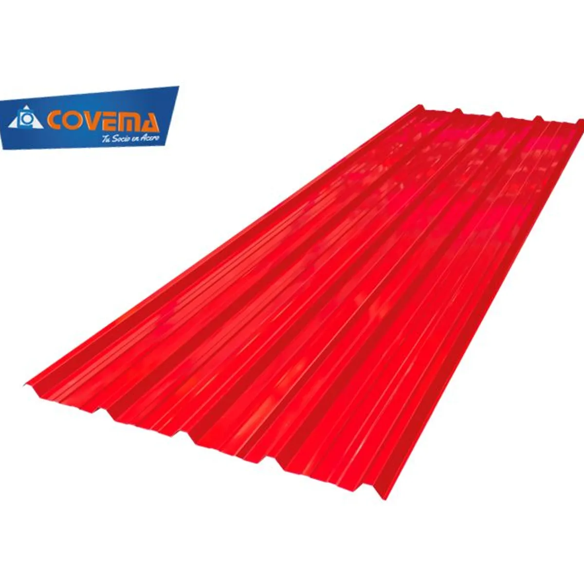 COVEMA - Techo Aluzinc TR5 Rojo - 1.08 mts x 6.00 mts x 0.30 mm