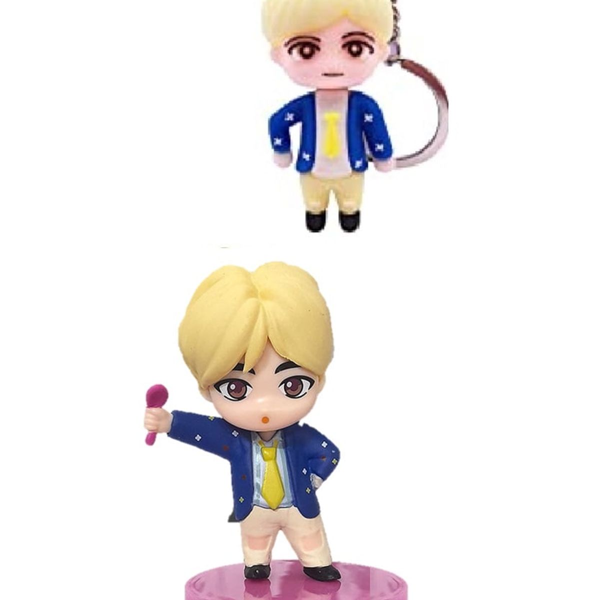 GENERICO - MUÑECO COLECCIONABLE CON LLAVERO BTS JIN ROSA