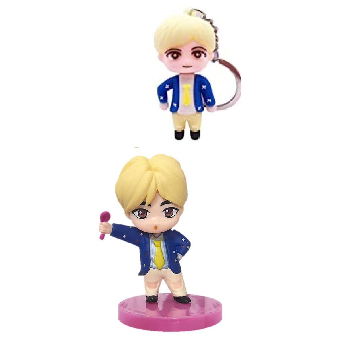 GENERICO - MUÑECO COLECCIONABLE CON LLAVERO BTS JIN ROSA