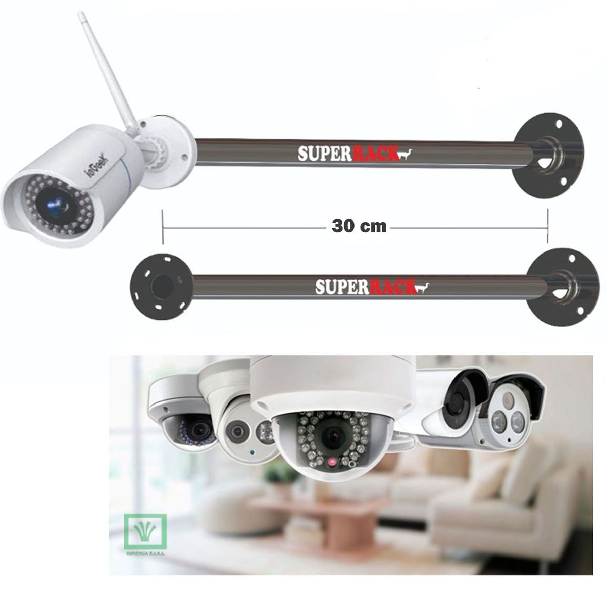 SUPER RACK - Rack Para Cámara de Seguridad Compacta 30 cm de distancia