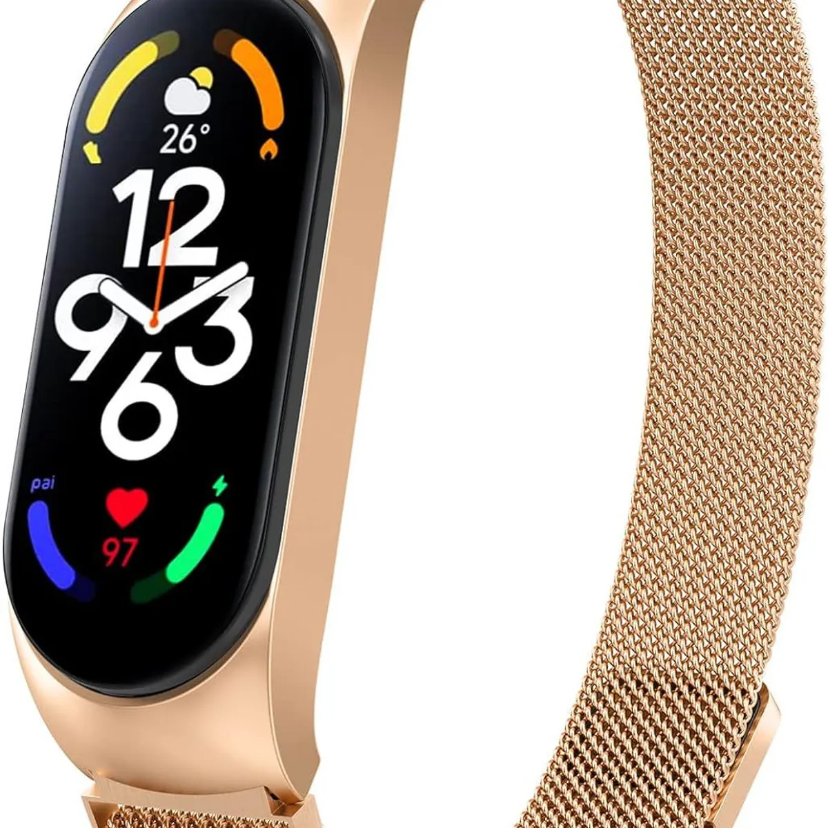 GENERICO - Correa de Metal para Xiaomi Mi Band 7 - Dorado
