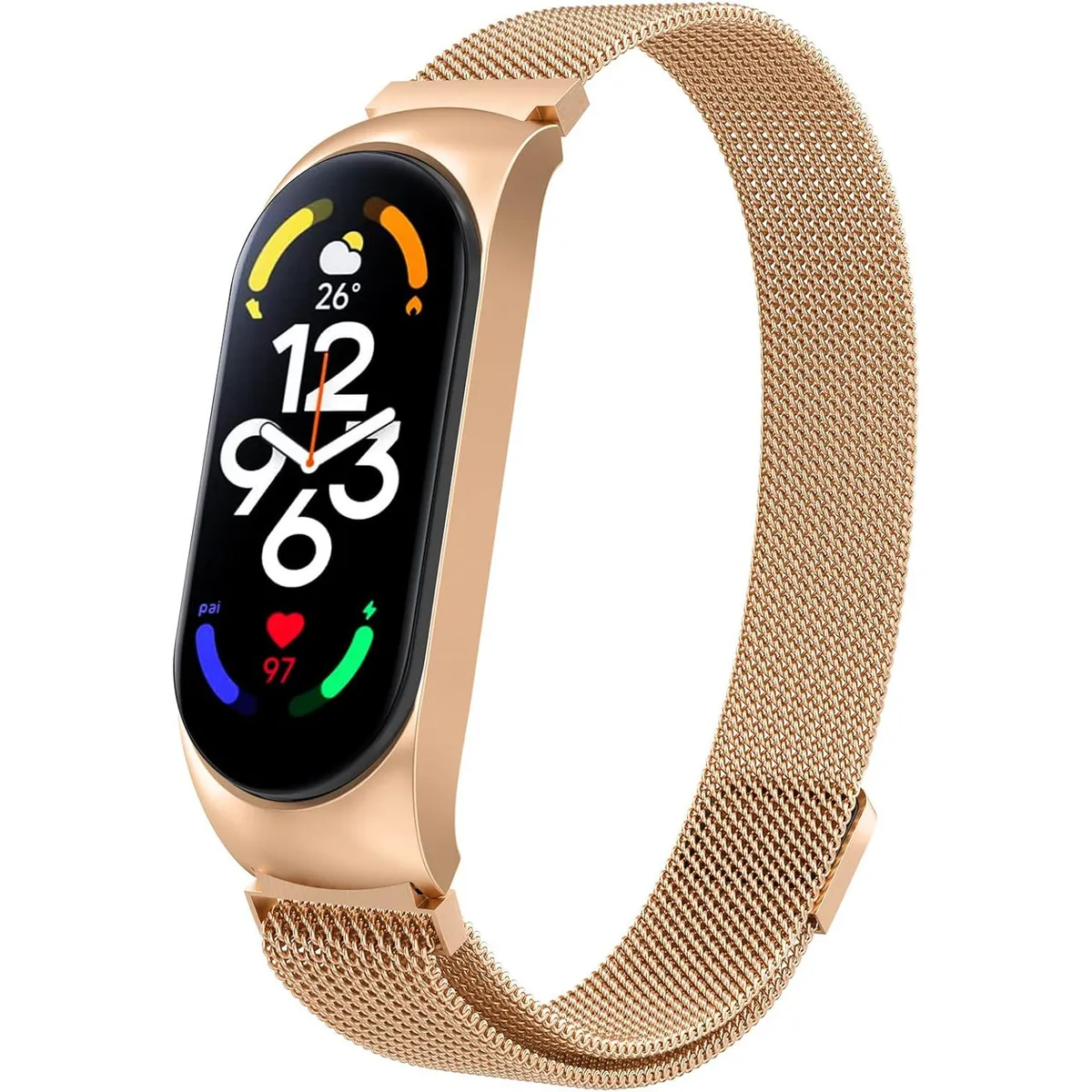 GENERICO - Correa de Metal para Xiaomi Mi Band 7 - Dorado