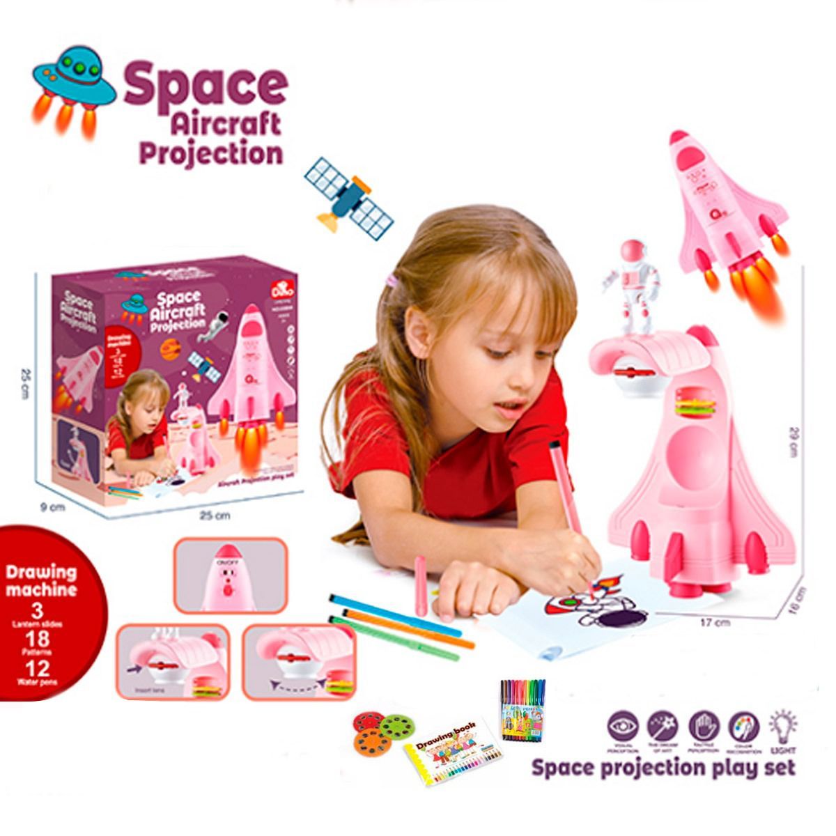 GENERICO - COHETE PROYECTOR DE DIBUJO  APRENDE A CONMIGO-Niña