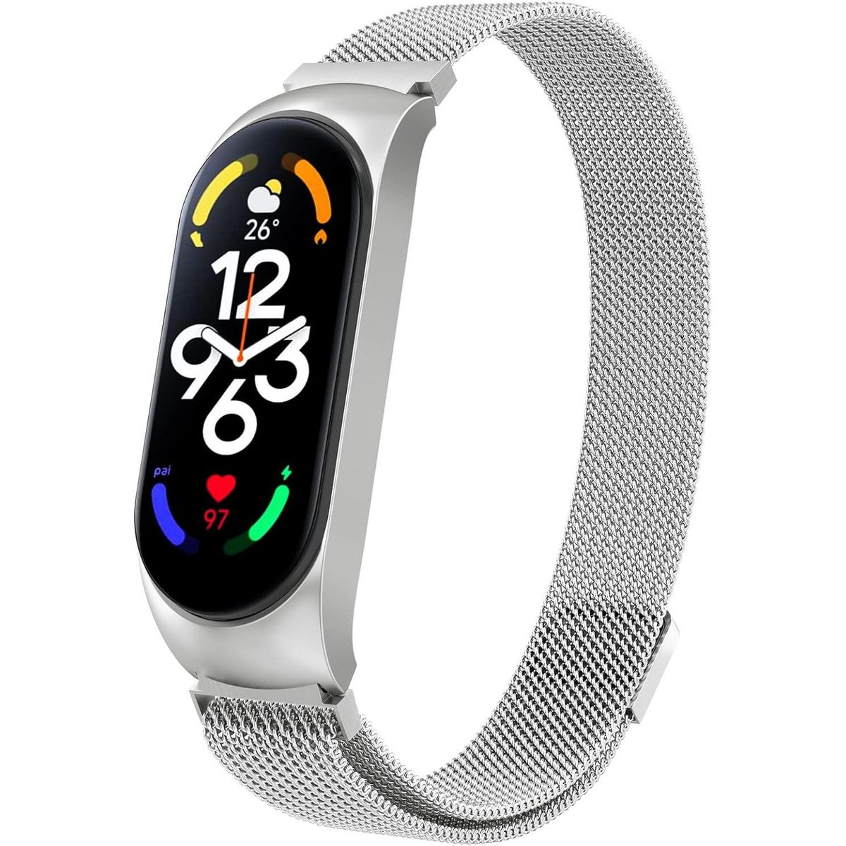GENERICO - Correa de Metal para Xiaomi Mi Band 8 - Plateado