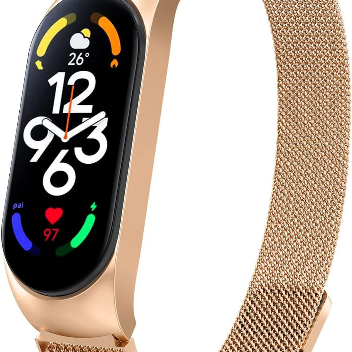 GENERICO - Correa de Metal para Xiaomi Mi Band 8 - Dorado