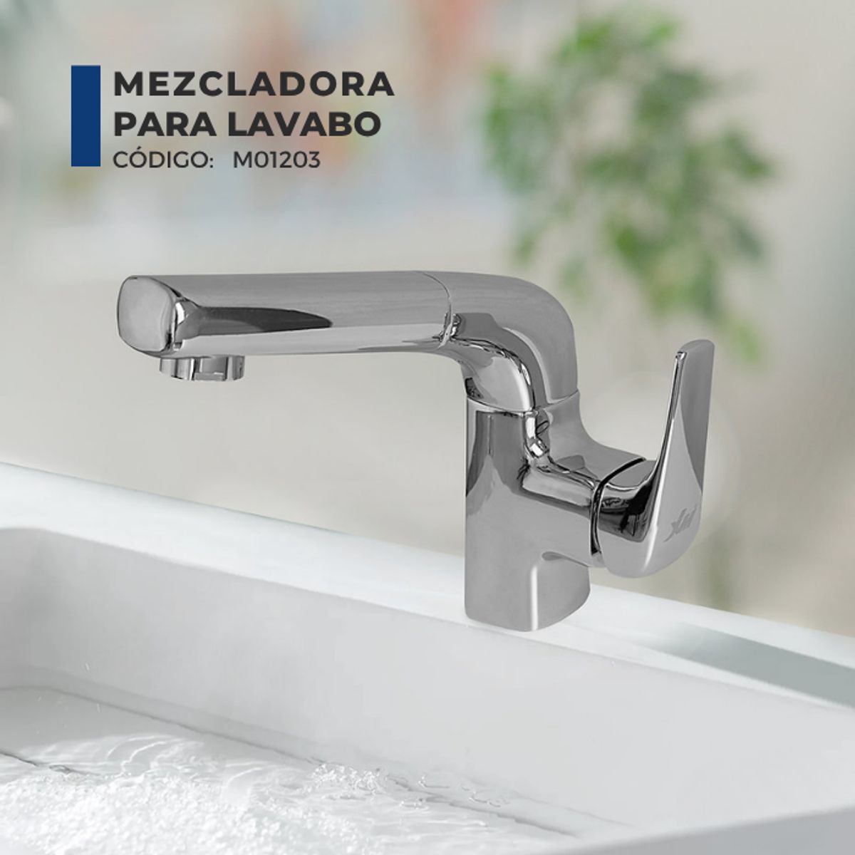 XM - MEZCLADORA MONOCOMANDO DE LAVATORIO CROMADO EXTRAÍBLE M01203