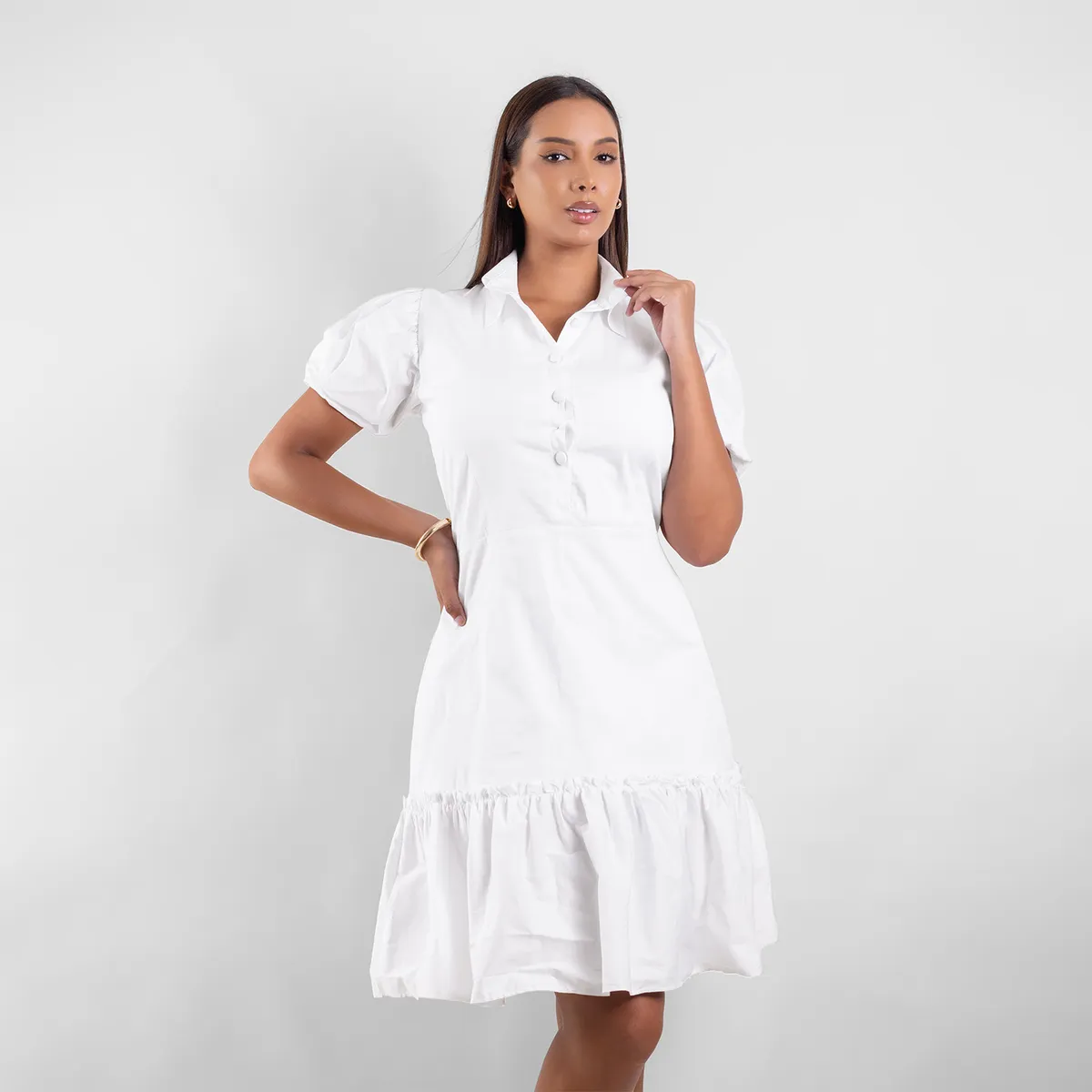 TEILOR - VESTIDO CORTO  FALDA GLOBO CASUAL