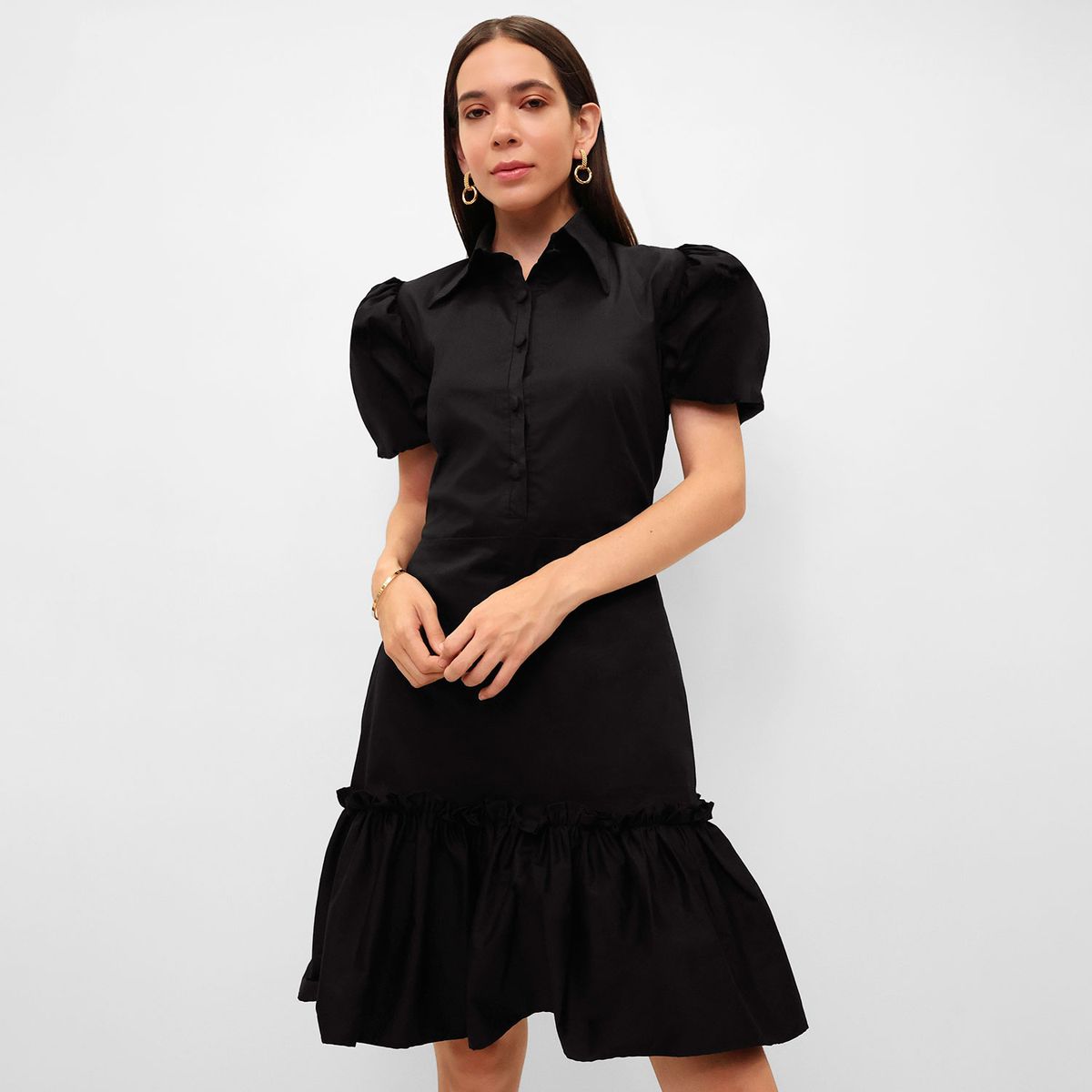 TEILOR - VESTIDO CORTO  FALDA GLOBO CASUAL