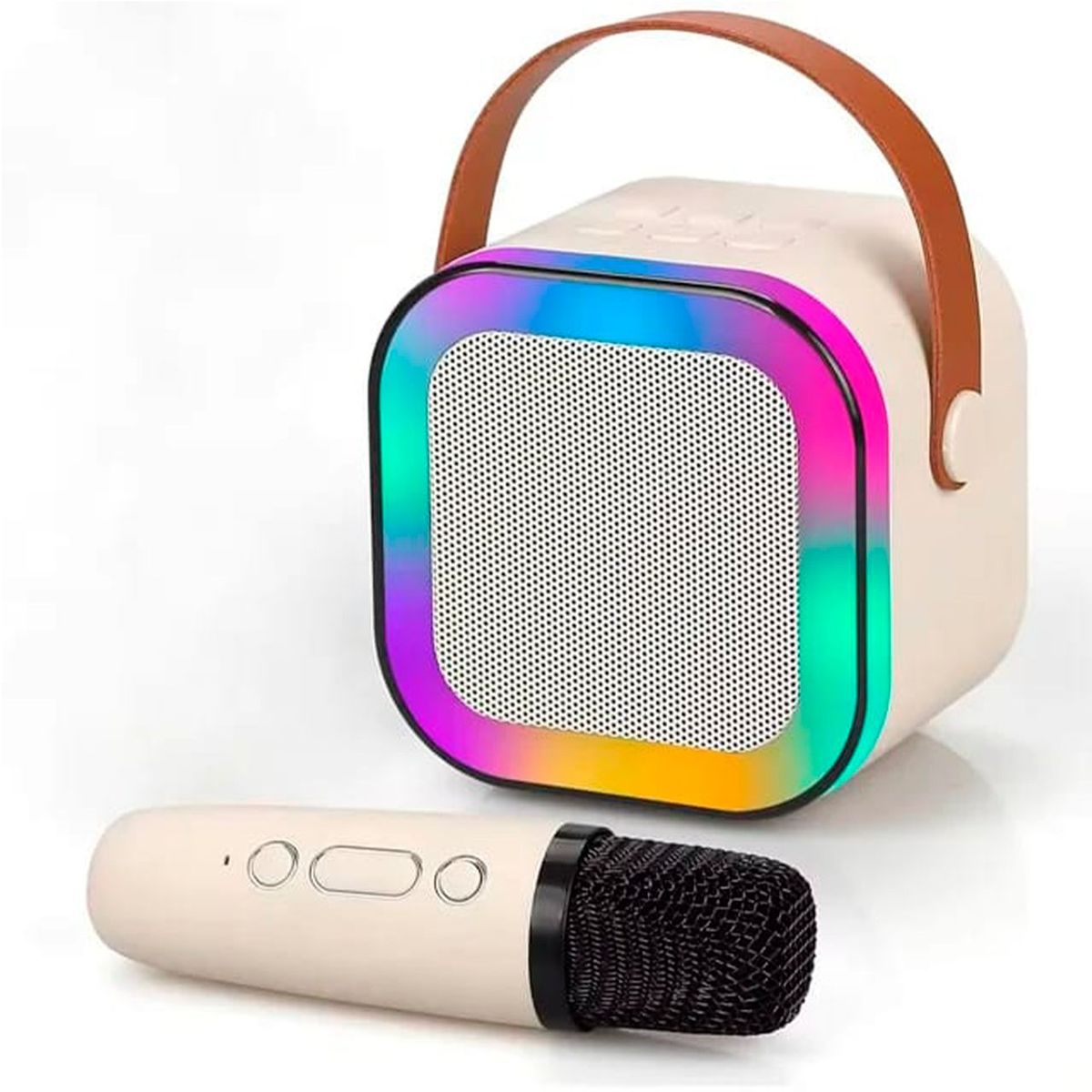 GENERICO - Parlante LED RGB  Karaoke Inalámbrico - K12 - PERLA