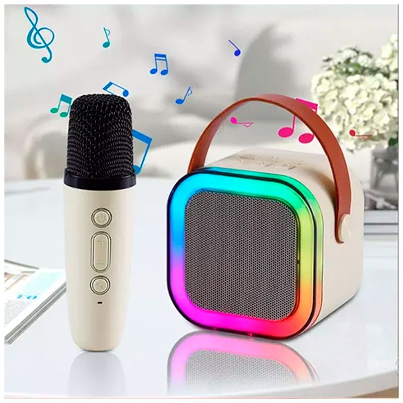GENERICO - Karaoke Portátil Con Micrófono Bluetooth Mini Parlante - PERLA