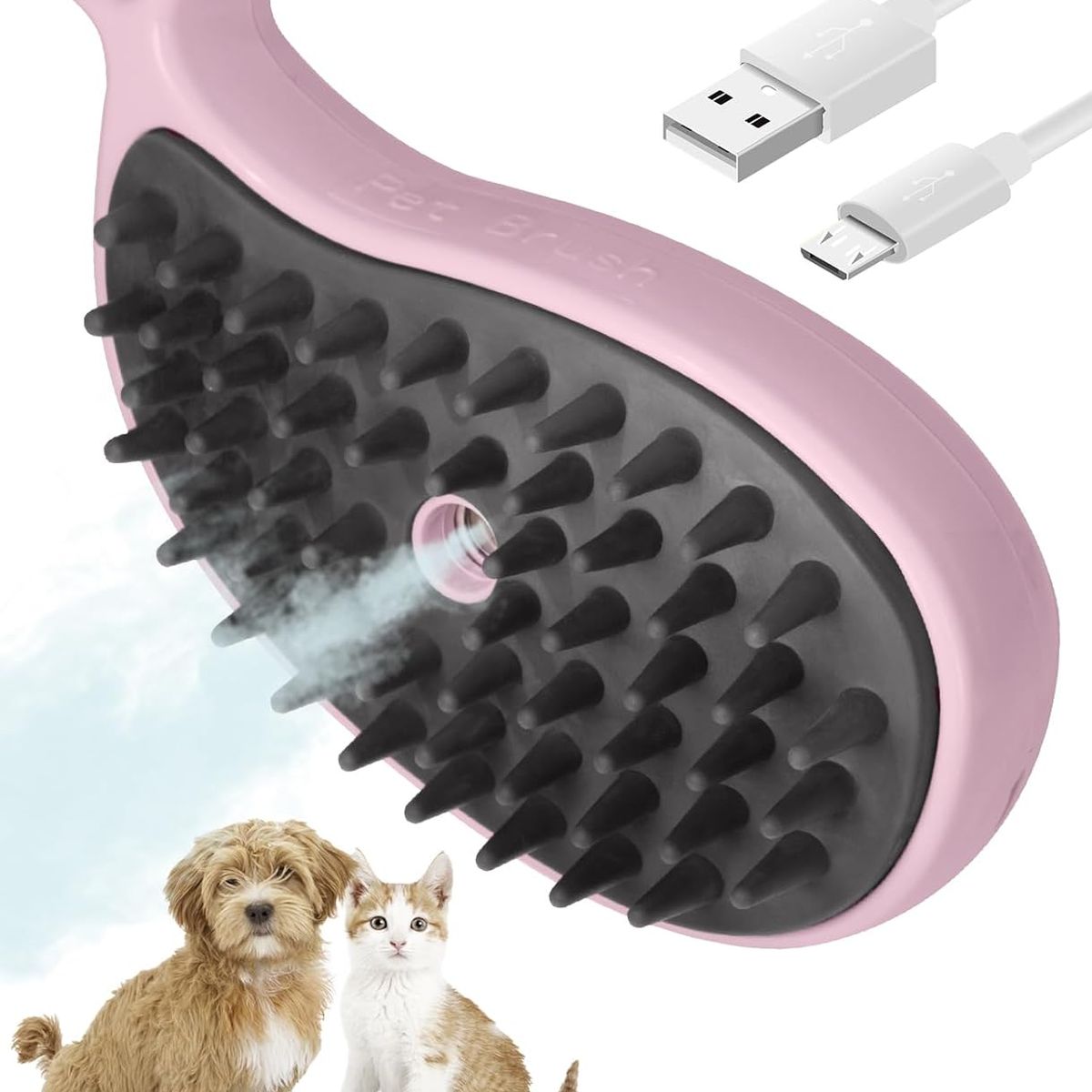 GENERICO - Cepillo de Vapor para Gatos, 3 en 1, Removedor de pelo
