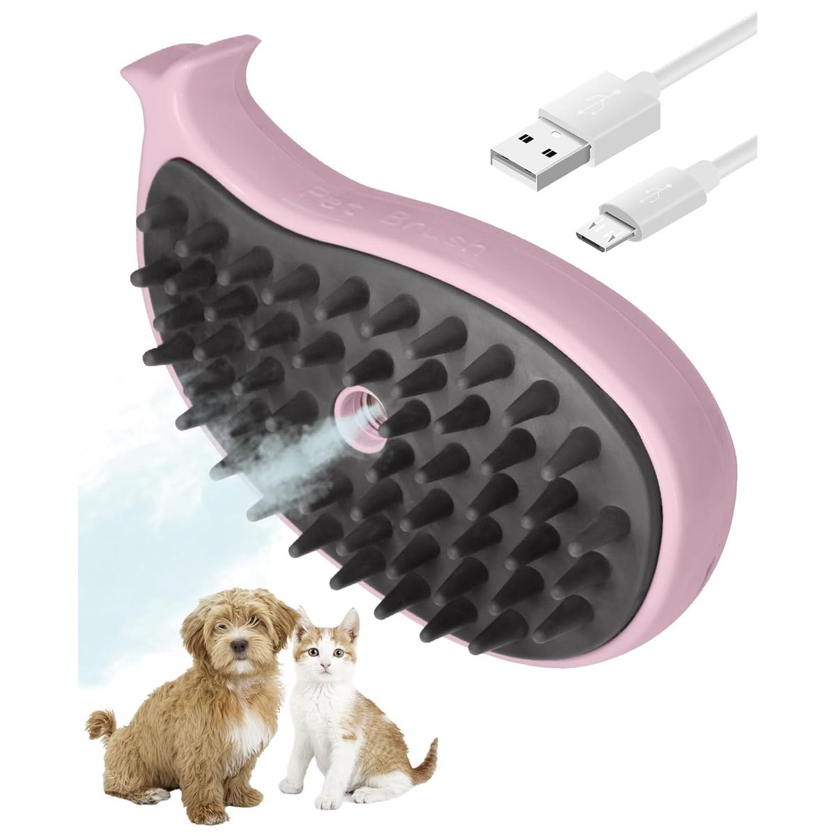 GENERICO - Cepillo de Vapor para Gatos, 3 en 1, Removedor de pelo