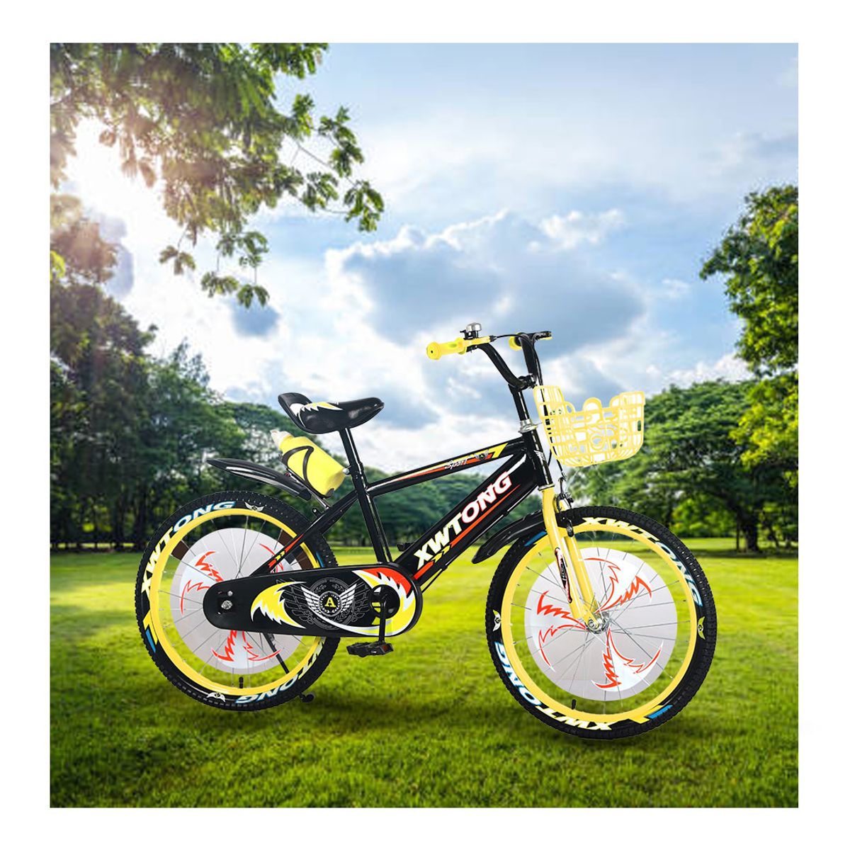 GENERICO - Bicicleta Montañera Para Niño Infantil Kids Aro 20 Amarillo