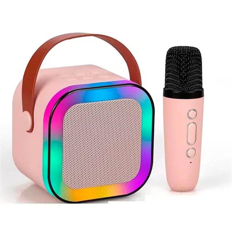 GENERICO - Karaoke Portátil Con Micrófono Bluetooth Mini Parlante - ROSA