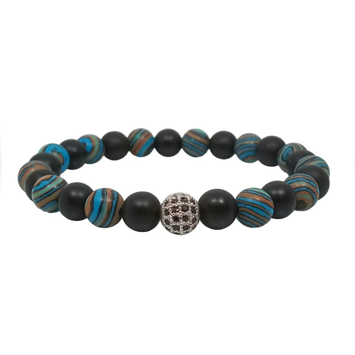 LUCYANA JOYAS Y ACCESORIOS - Pulsera para Hombre con dije de Cristal y Cuarzo Ónix