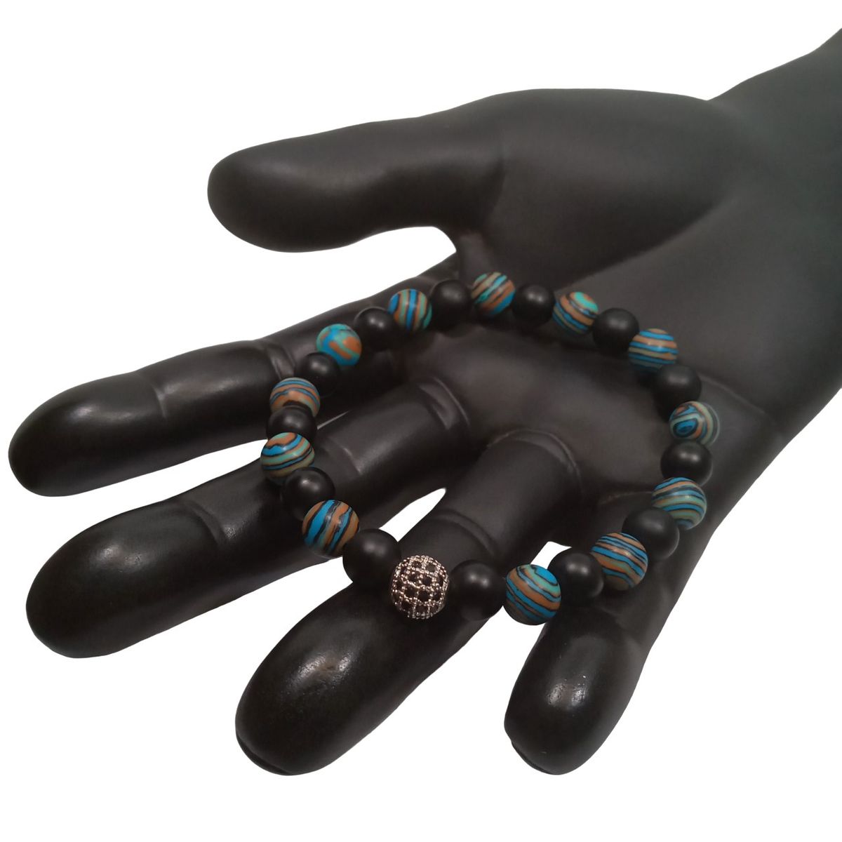 LUCYANA JOYAS Y ACCESORIOS - Pulsera para Hombre con dije de Cristal y Cuarzo Ónix