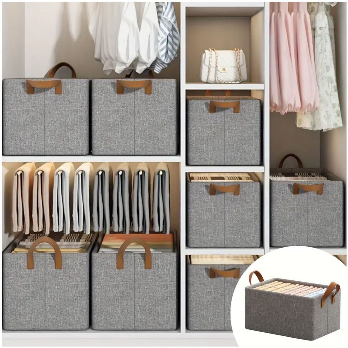 INSPIRA MARKET - Organizador multiusos de ropa plegable caja de almacenamiento