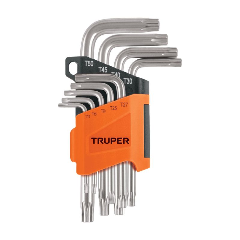 TRUPER - Juego Llaves Torx L x 9 Pzas Truper 15554 (T10-T50) - Gris