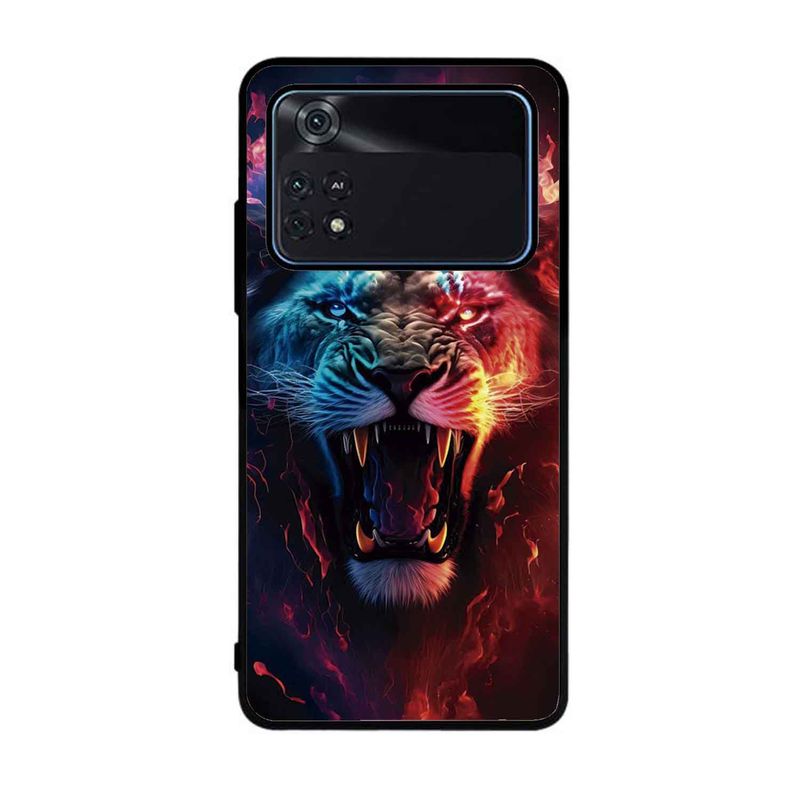 RankOne Cover Per POCO M4 Pro 4G: Custodia In TPU Con Design A CD E Texture Similpelle, Colore Nero