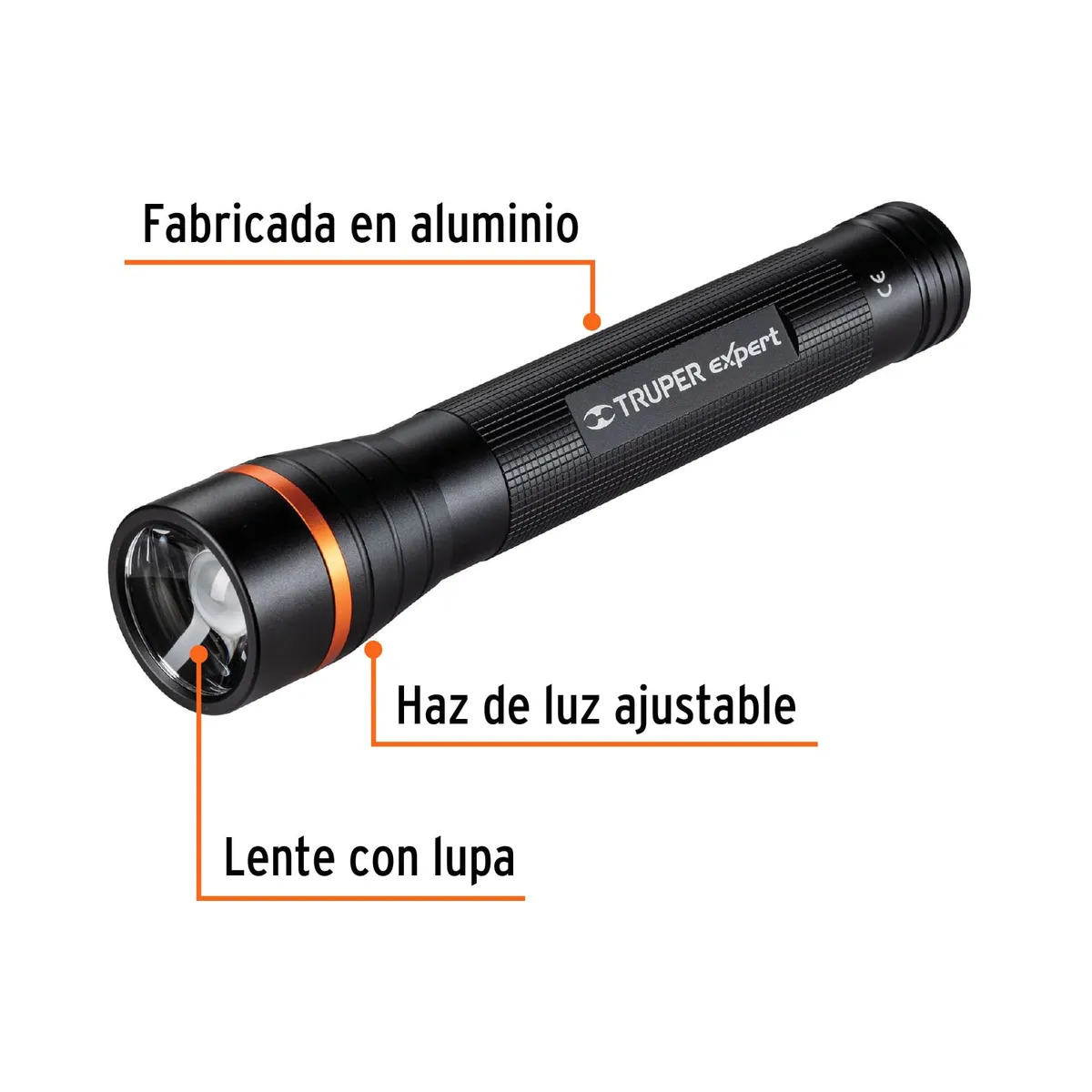 TRUPER - Linterna de aluminio LED Cree 850 lm con 3 pilas D
