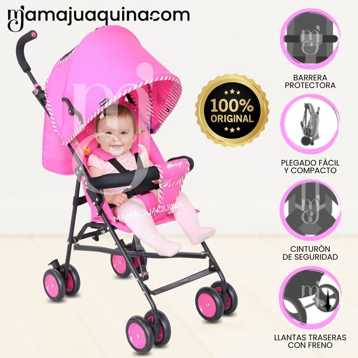 EBABY - Coche Bastón «SWEET VIEW» Edición Limitada Dark Pink
