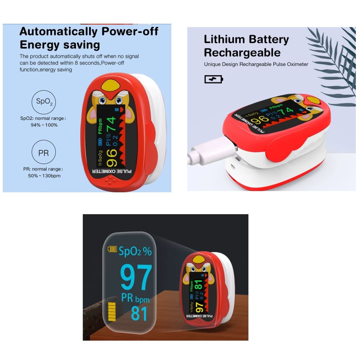 GENERICO - OXIMETRO PEDIATRICO DIGITAL NEONATAL RECARGABLE USB