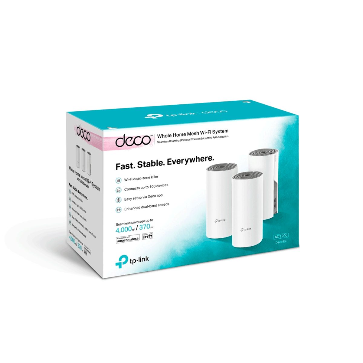 TP LINK - DECO E4 3-Pack SISTEMA MESH WIFI PARA TODA LA CASA AC1200