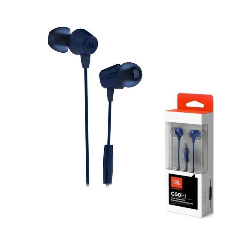 JBL - JBL C50HI Auriculares ultraligeros con potentes graves Azul