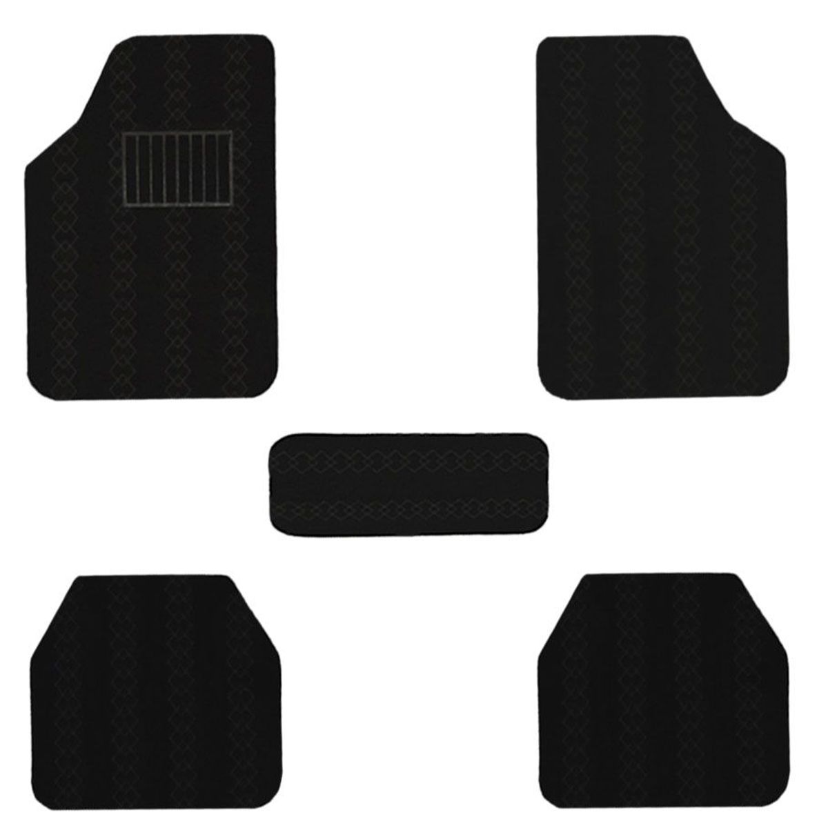 GENERICO - PROTECTOR PISO ALFOMBRA 5 PIEZAS NEGRO