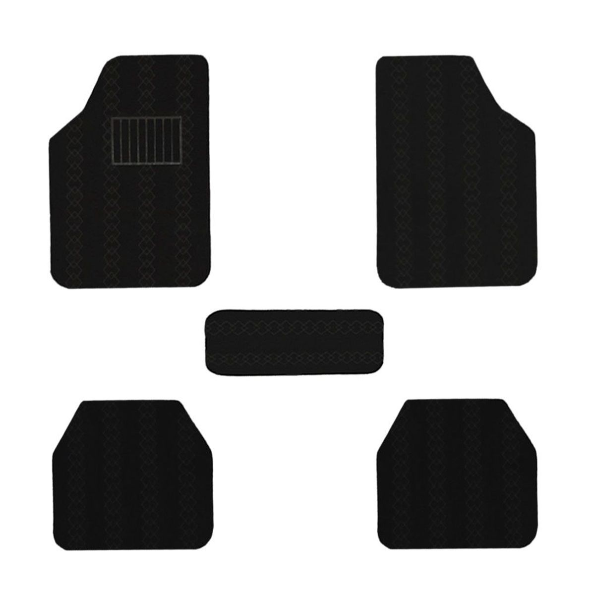 GENERICO - PROTECTOR PISO ALFOMBRA 5 PIEZAS NEGRO